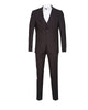 Grey Wool Classic Plain 3 Piece Men's Suit-Makrom
