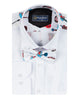 Guitar Print Tuxedo Shirt Plain Front Panel-Makrom