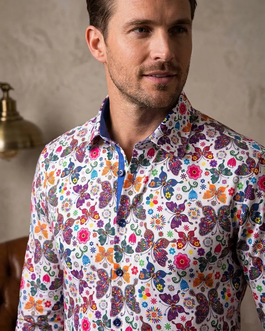 Hippy Butterfly Design Men's Shirt
