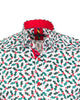 Holly Leaf Print Shirt with Matching Handkerchief-Makrom