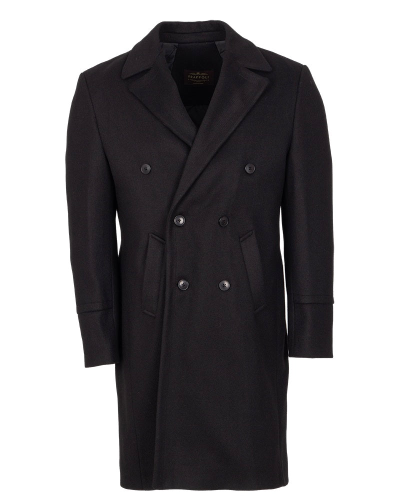 Black Double Breasted Belted Trench Coat