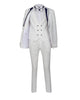 White Men's 4 Piece Wedding Suit Contrasting Lapel