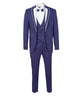 Dark Blue Men's 4 Piece Wedding Suit Contrasting Lapel