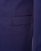 Dark Blue Men's 4 Piece Wedding Suit Contrasting Lapel