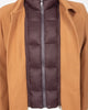 Camel Single-Breasted Overcoat with Removable Quilted Inner Layer
