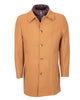 Camel Single-Breasted Overcoat with Removable Quilted Inner Layer