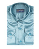 Turquoise Satin Plain Satin Classic Men’s Shirt