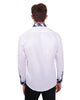 Blue Gingham Print Collar Men's Shirt