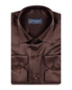 Brown Satin Plain Satin Classic Men’s Shirt