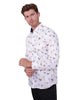 White Colourful Mockingbird Print Men's Shirt