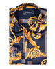 Blue Baroque Paisley Print Men`s Shirt