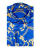 Blue Baroque Chain & Paisley Print Men`s Shirt