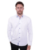 White Floral Double Collar Men's Shirt