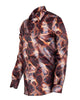 Oscar Banks Premium Satin Bold Geometric Pattern Print Shirt
