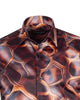 Oscar Banks Premium Satin Bold Geometric Pattern Print Shirt