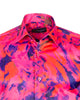 Oscar Banks Premium Satin Bold Abstract Print Dress Shirt