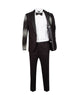Black Tuxedo 3 Piece Suit Contrasting Lapel with Crystal Embellishments