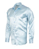 Blue Shiny Plain Satin Classic Men’s Shirt
