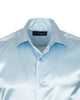Blue Shiny Plain Satin Classic Men’s Shirt