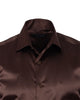 Brown Satin Plain Satin Classic Men’s Shirt