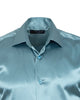 Turquoise Satin Plain Satin Classic Men’s Shirt