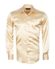 Cream Shiny Plain Satin Classic Men’s Shirt
