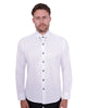 White Round Collar Pin Shirt