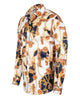 Oscar Banks Premium Satin Chain & Floral Print Dress Shirt
