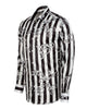 Black Baroque Stripe Paisley Print Men`s Shirt