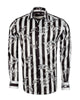 Black Baroque Stripe Paisley Print Men`s Shirt