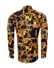 Black Baroque Paisley Print Men`s Shirt