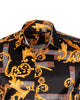 Black Baroque Paisley Print Men`s Shirt
