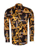 Black Baroque Paisley Print Men`s Shirt