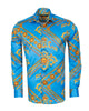 Light Blue Baroque Chain & Paisley Print Men`s Shirt