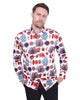 Seaside Print Men's Shirt with Matching Handkerchief