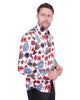 Seaside Print Men's Shirt with Matching Handkerchief