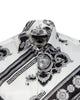 Black Baroque Ornament Satin Men`s Shirt
