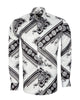 Black Baroque Ornament Satin Men`s Shirt