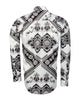 Black Baroque Ornament Satin Men`s Shirt