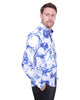 Blue Smoke Print Men's Shirt