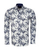 Dark Blue Paisley Print Long Sleeve Shirt