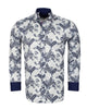 Dark Blue Paisley Print Long Sleeve Shirt