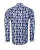 Blue Stylish Circle Print Shirt