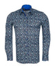 Navy Floral Pattern Print Shirt
