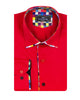 White Fashion Shirt with Multicolor Collar Tip Design