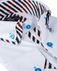 White Plain Contrast Stripe Collar and Cuffs Long Sleeve Shirt