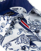 Dark Blue Paisley Print Long Sleeve Shirt