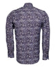 Dark Blue Fashion Paisley Print Long Sleeve Shirt