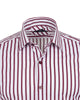 Burgundy Stripe Print Long Sleeve Shirt
