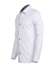 White Fashion Shirt with Multicolour Collar Tip Design